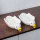 thumbnail image 2 of Jabonera con autodrenaje, jabonera con forma de pato, jabonera para ducha, baño, bañera, fregadero de cocina, soporte de bandeja de cerámica (pato), 2 of 5