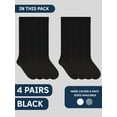 thumbnail image 4 of Special Essentials Diabetic Socks for Men & Women – Non-Binding Over The Calf Extra Wide Top Cotton Neuropathy Socks (Black - 4 Pairs, X-Large), 4 of 6