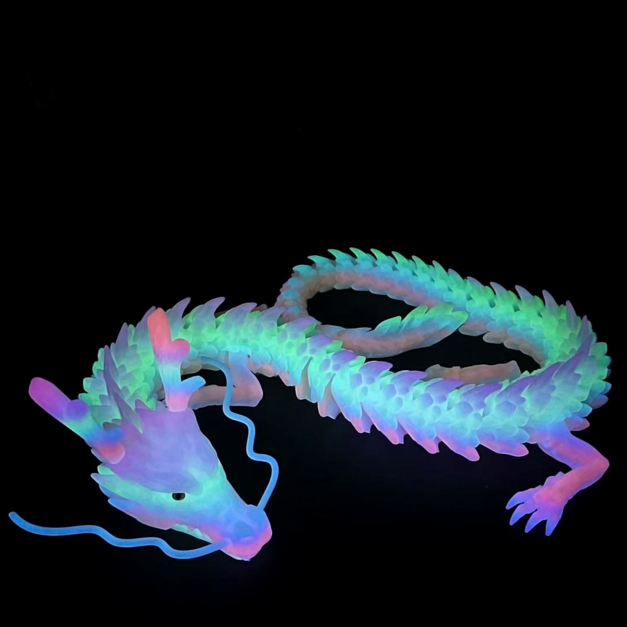 33.5inch 3D Printed dragon,Flexible Joint Animal lacertid Figurines,Realistic Eyes, Home Office Decor,Fidget Toy for Adults Teens Boy Festival Gifts