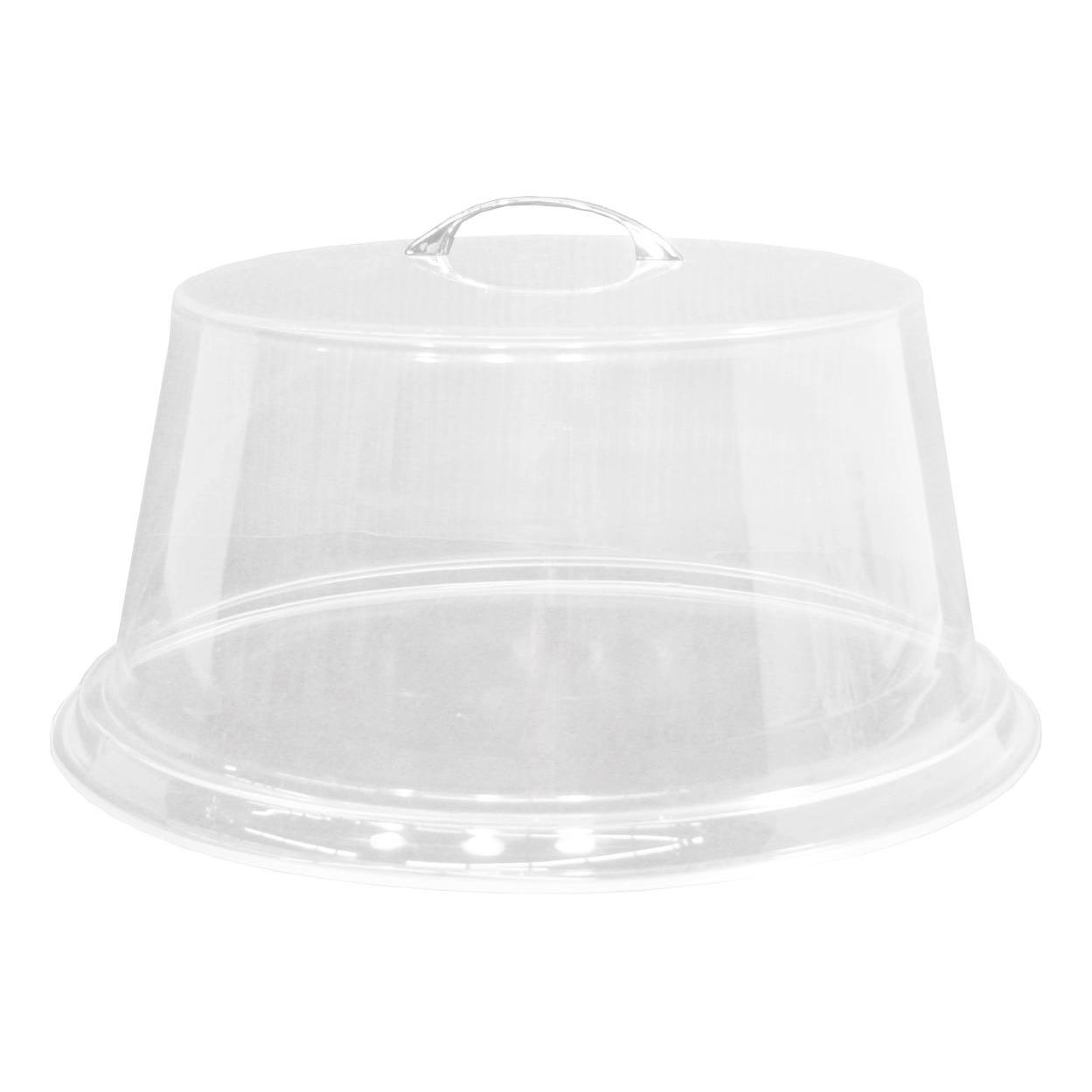 12" Clear Plastic Dome Cover w/ Chrome Handle, Each