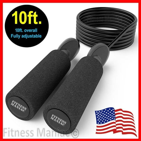 Fitness Maniac Gym Aerobic Exercise Boxing Skipping Jump Rope Adjustable Bearing Speed Fitness 9 ft 10 ft.