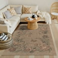 thumbnail image 3 of SUNDEREY 5'x7' Floral Easy Jute Rug,Area Rug 5x7ft Washable Bedroom Rug,Easy Jute Indoor Outdoor Carpet, Farmhouse Non Slip Khaki Floor Rug for Dining Room Office Entrance Kitchen,Butterfly&Fleur, 3 of 9