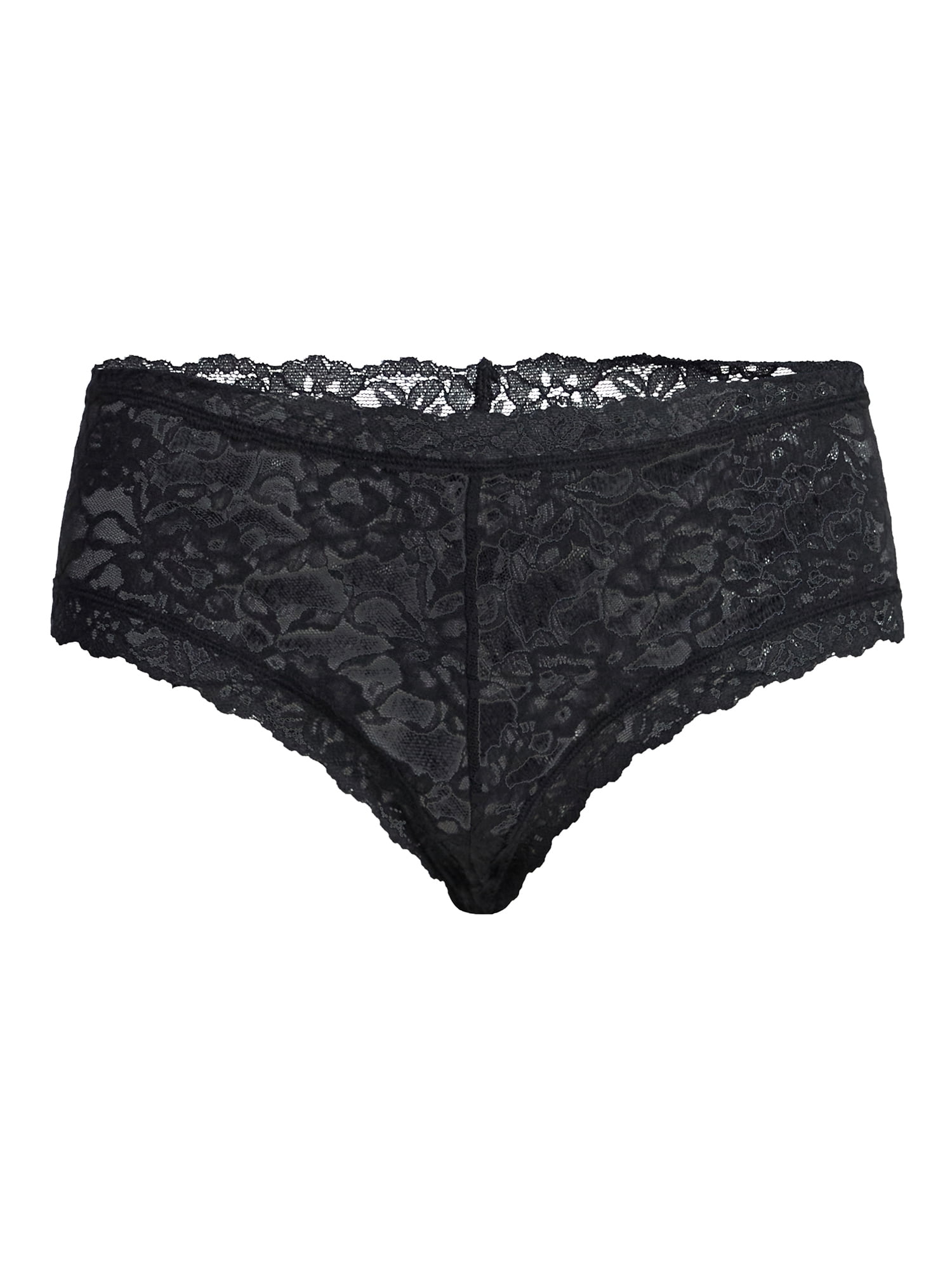 Joyspun Women's Lace High Cut Bikini Panties, 3-Pack, Sizes XS-3XL