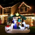 thumbnail image 3 of LuxenHome Multi-Color Polyester Lighted 6.5ft Nativity Scene Outdoor Inflatable, 3 of 9