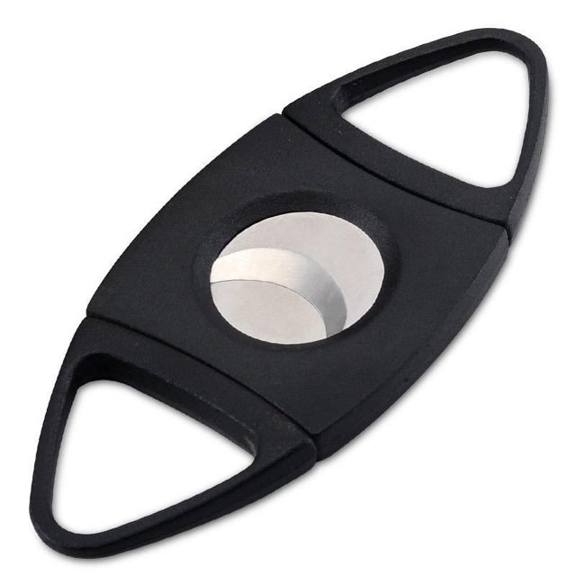 Cortador de cigarros de guillotina de 6 piezas, paquete con cortador de cigarrillos de guillotina de plástico negro