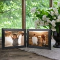 thumbnail image 6 of 5x7 Double Picture Frame Display Horizontal 5 by 7 Photo, Black Hinged Folding Frame for Tabletop Standing, 6 of 7
