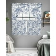 thumbnail image 5 of Blue Bird Flower Swag Valance and Tier Curtains 24'' Length Set, Retro Tree Branch Floral Fall Winter Light Filtering Kitchen Curtains, Tier Curtain Valances for Bathroom/Living Room/Bedroom/Café, 5 of 6