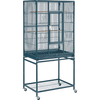 Renwick 53.5"H Large Rolling Metal Pet Cage with Detachable Stand， Navy Blue