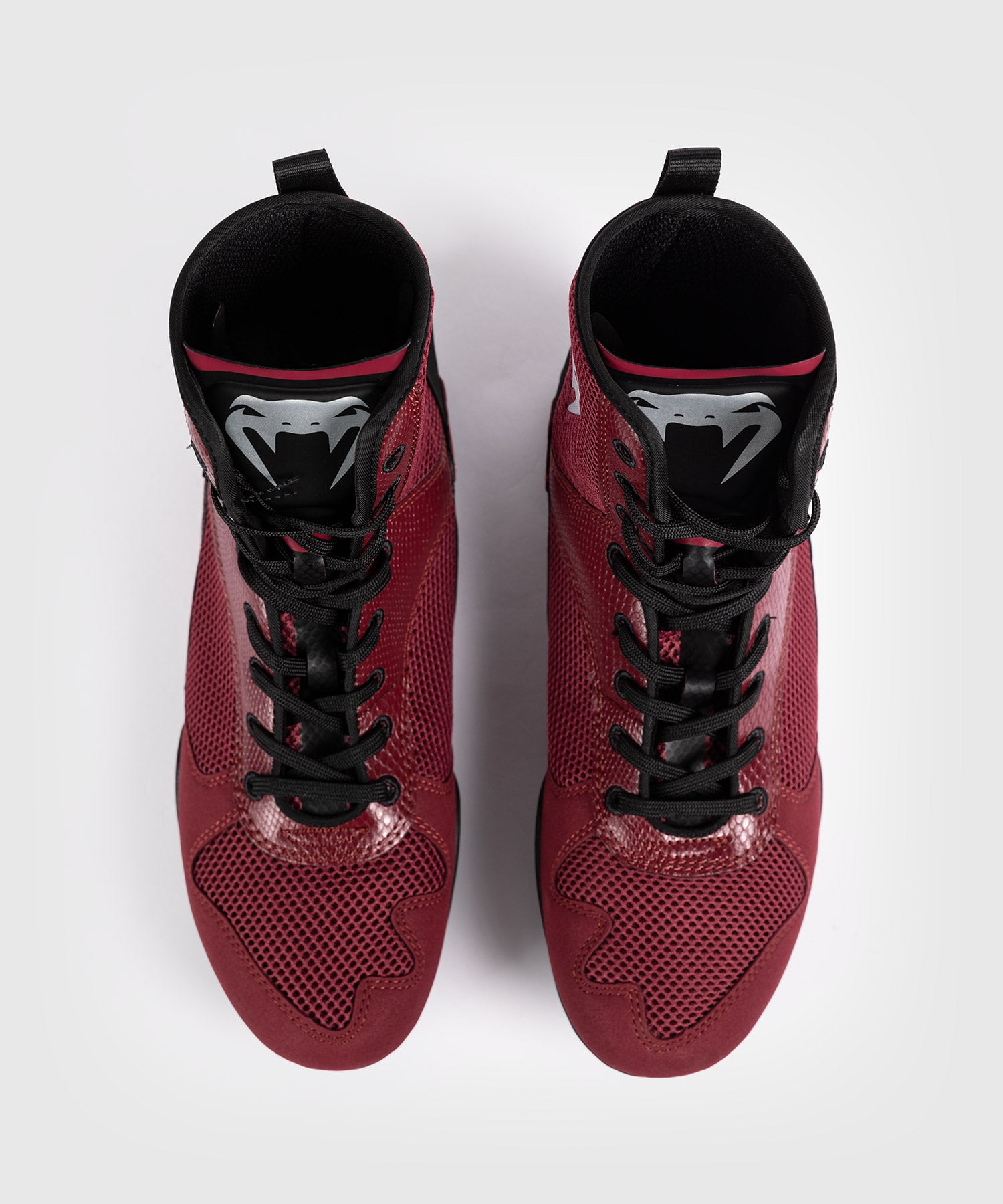 Venum Elite Boxing Shoes - Burgundy / Silver - M10.5/W12