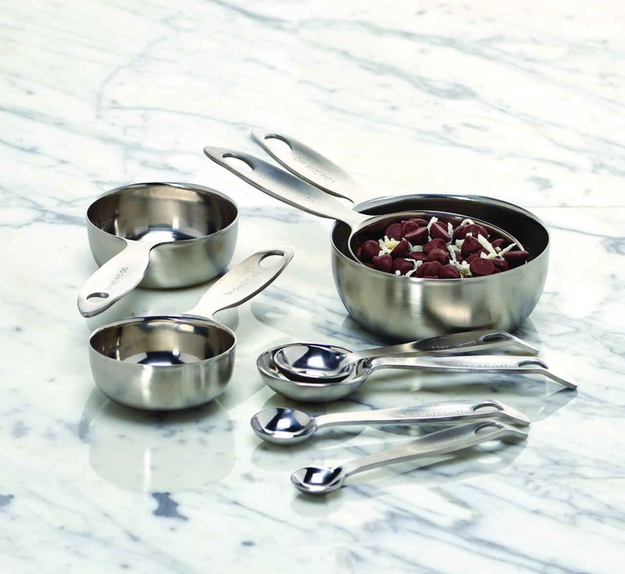 Amco Brushed Stainless Steel 4 Piece Measuring Spoon Set 