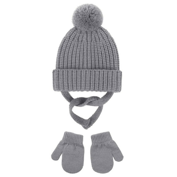 TAIAOJING Toddler Child For Knitted Knitted Hat Boys And And Warm Winter For Girls Hat Autumn Woolen Hat With Gloves Cozy Baby Daliywear 1-2 Years