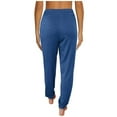 thumbnail image 3 of AKAFMK Women's Solid Activewear Jogger Track Cuff Sweatpants Blue, 3 of 4