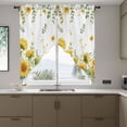 thumbnail image 4 of Summer Floral Swag Valances for Windows 2 Pack Watercolor Rustic Farmhouse Sunflower Eucalyptus Leaves Swag Kitchen Curtains 63 Inches Long Rod Pocket Short Window Treatment for Kitchen 36"x63", 4 of 9