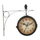 thumbnail image 5 of Reloj de pared de 21,8 cm de metal con números redondos, decoración de pared decorativa, diseño retro doble Negro, 5 of 9