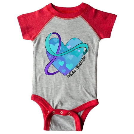 

Inktastic Suicide Prevention Awareness Purple and Teal Heart Ribbon Gift Baby Boy or Baby Girl Bodysuit