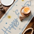 thumbnail image 4 of Table Runner - 70 Inch Long, Happy Easter Kitchen Dining Table Runner Dresser Scarves, Spring Floral Gnomes Eggs Basket Leaf Beige Farmhouse Decor for Coffee Tables Wedding Party Banquet, 4 of 8