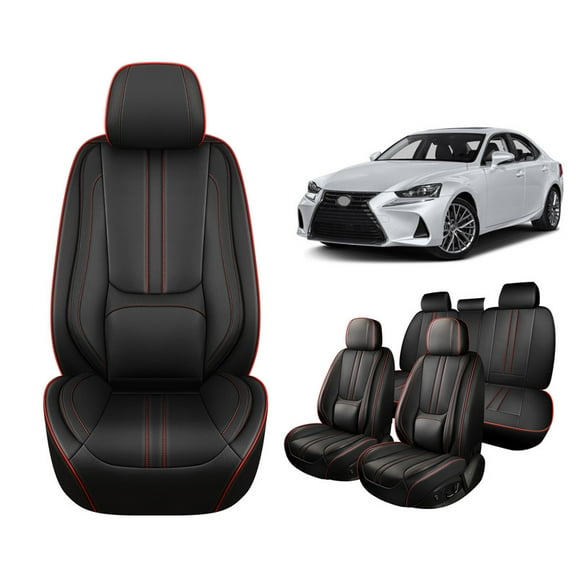 Faifani Car Seat Covers Full Set For Lexus For ES350 2007-2024 2025, Waterproof Nappa Leather Auto Seat Protectors with Lumbar Support, Luxury Automotive Interior Accessories