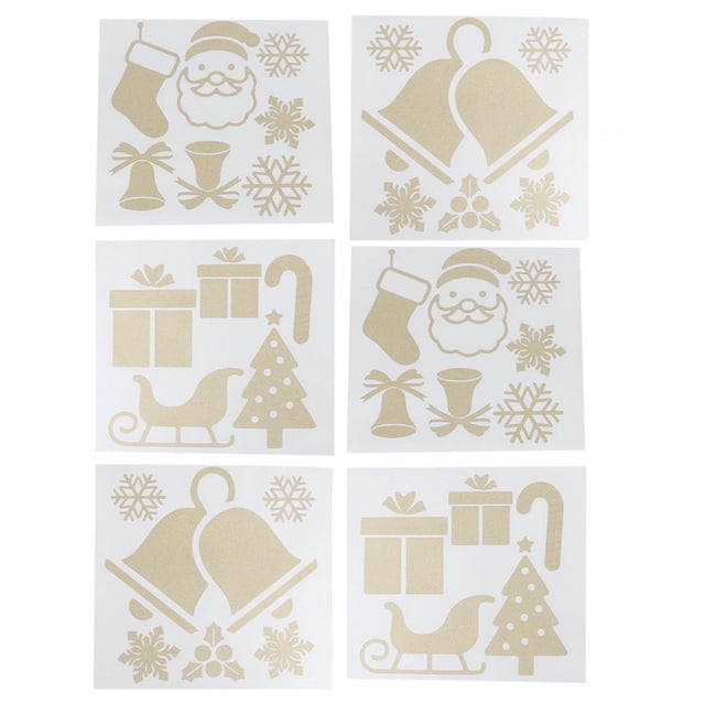 2 Set Self‑Adhesive Christmas Bell Snowflake Decal Stickers Showcase Window Wall Decoration