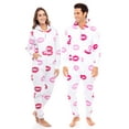 thumbnail image 3 of Notus Unisex Adult Fleece Hooded Zip Up One Piece Pajama Jumpsuit Sleepwear & Loungewear Kiss Design XXL, 3 of 6