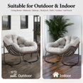 thumbnail image 6 of Indoor Outdoor Rocking Chair, Oversized Papasan Rocking Chair with Padded Cushion, Rocker Egg for Front Porch, Garden, Living Room, Bedroom, Apartment, 6 of 9