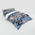 thumbnail image 3 of Ambesonne Winter Bedding Set 3 Pcs, Shirakawago Village, Twin XL, White Brown Black, 3 of 3