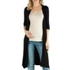 24seven Comfort Apparel Half Sleeve Open Front Maternity Cardigan with Side Slit,M013371Made In The USA Made In The USA