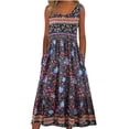 thumbnail image 1 of Vestido largo Medlor para mujer con estampado floral bohemio 2025, talla grande, 1 of 6