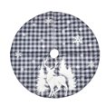 thumbnail image 3 of Falda de árbol de Navidad de 48 pulgadas, falda de árbol a cuadros de búfalo gris y negro con diseño de copo de nieve de ciervo, Feliz Navidad, Año Nuevo, decoración del hogar ER, 3 of 3