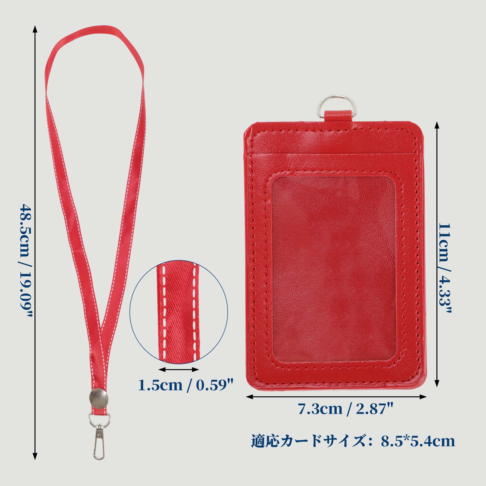 Unique Bargains Lanyards for ID Badges Card Holder with Strap Vertical for Work IDs Red