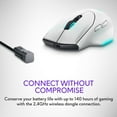 thumbnail image 6 of Alienware Wireless Gaming Mouse - AW620M Lunar Light - Wireless, wired, 26000 dpi, 7 Buttons, full-sized, Asymmetrical shape, Non-slip grip, up to 140 hours* of gaming, AlienFX RGB lighting zones, 6 of 11