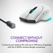 Alienware Wireless Gaming Mouse AW620M 2.4GHz 26000 DPI 7 Buttons Lunar Light