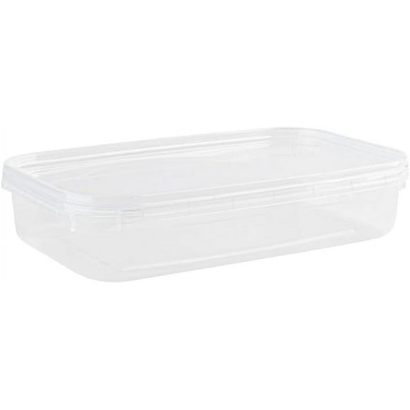 16 oz Rectangular Clear Food Storage Containers with Lids - Stackable, Tamper Proof, BPA Free, Recyclable, Space Saver, Airtight Container, Kitchen Storage, Meal Prep, Take Out, Deli Container (5)