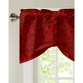 thumbnail image 5 of Winter Christmas Retro Red Pattern Window Curtain Living Room Kitchen Cabinet Tie-up Valance Curtain Rod Pocket Valance, 5 of 6