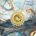 thumbnail image 6 of Jewelili 10K Yellow Gold 5 MM Round Citrine Solitaire Pendant Necklace, 18" Rope Chain, 6 of 11