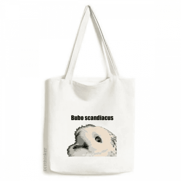 Bubo Scandiacus Bird White Tote Canvas Bag Shopping Satchel Casual Handbag