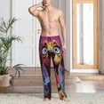 thumbnail image 2 of Fotbe Cartoon Big-Eyed Dog Pantalones de Pijama para Hombre, Pantalones de Dormir, Pantalones de Casa con Cintura Ajustable y Bolsillos-Small, 2 of 6