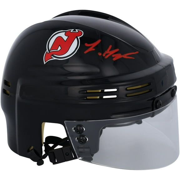 Luke Hughes New Jersey Devils Autographed Black Mini Helmet - Fanatics Authentic Certified