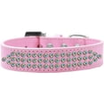 thumbnail image 1 of Three Row Ab Crystal Dog Collar Light Pink Size 20, 1 of 1