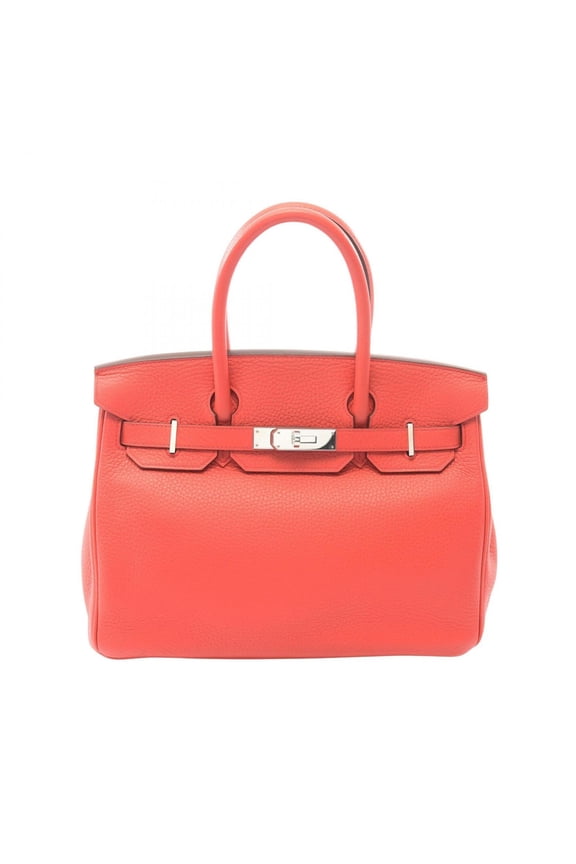 Pre-Owned Hermes Birkin 30 Bougainvillea Handbag, Taurillon Clemence Leather, Women's, Pink,...
