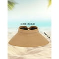 thumbnail image 3 of Spencer Womens Sun Hat Wide Brim Beach Hat Straw Visor Ponytail Summer UV Packable Foldable Beach Vacation Essentials, 3 of 9