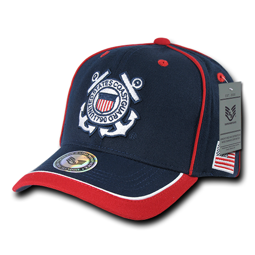 US Coast Guard Official Piped Military Caps Hats, Navy