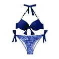 thumbnail image 1 of Traje de Baño de Tres Piezas para las Mujeres de Moda Casual Corbata Sexy Cintura Alta Cristal Beach Bikini Set, Poliéster, 1 of 9