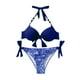 thumbnail image 1 of Traje de Baño de Tres Piezas para las Mujeres de Moda Casual Corbata Sexy Cintura Alta Cristal Beach Bikini Set, Poliéster, 1 of 9