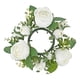 thumbnail image 1 of Anillo de vela de pilar, corona Artificial, vegetación, corona de granja, arreglo floral, flor Artificial para decoración de puerta de mesa del hogar Blanco, 1 of 8