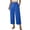 Blue, variant on LPZOOGU Women's Solid Color High-Waist Wide-Leg Cropped Pants Casual Button Pocket Straight-Leg Trousers for Spring & Summer
