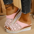 thumbnail image 2 of DAFEI Platform Slip on Sandals for Women Summer Wedges Slides Flatform,Open Toe,Bohemia for Beach Wedding, 2 of 8