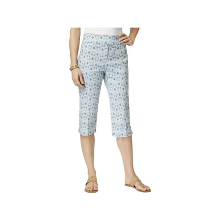 Alfred Dunner Capri Pants - Alfred Dunner Womens Pattern Modern Fit Capri Pants Blue 12