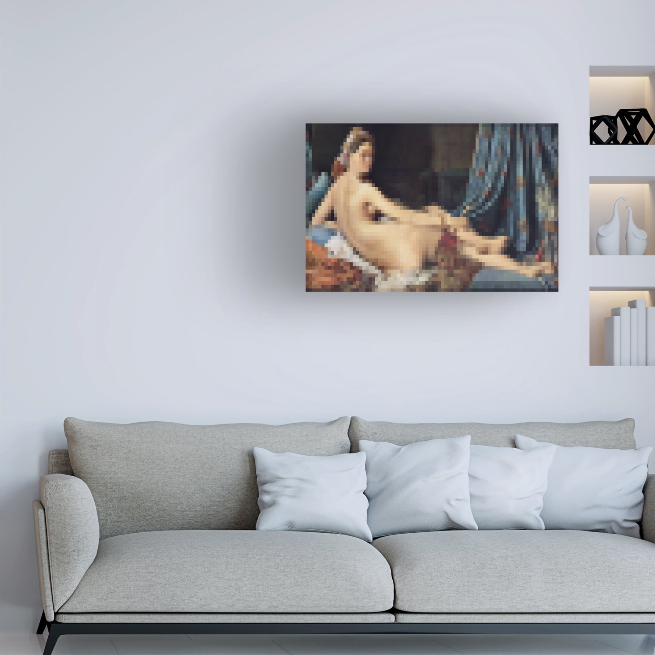 Trademark Fine Art Studio W  Pixelated Masters_figures VI Canvas Wall Art