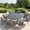 Black table-Gray Cushion, variant on Vicllax 5 Pieces Outdoor Patio Dining Set, 41" Gray Round Table and 4 Rattan Chairs with Soft Gray Cushions
