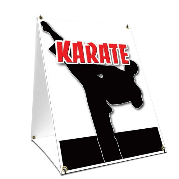 A-frame Sidewalk Karate Sign With Graphics On Each Side | 18" X 24" Print Size